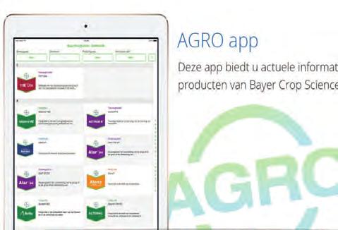 e Bayer gro pp in 't kort: e app biedt u alle productinformatie, inclusief etiketten en veiligheidsbladen.