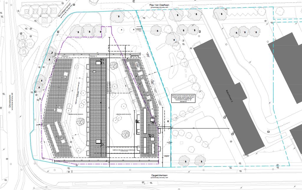 Indeling nieuwe gebouwen 131 appartementen Gebouw 1: 45 15 x 1 slaapkamer 25 x 2 slaapkamers 5 x 3