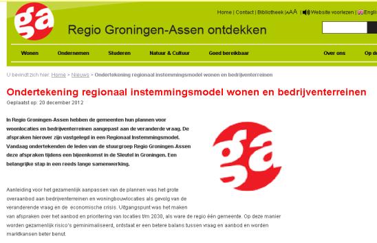Voor de gemeenten Groningen en Assen wordt nu uitgegaan van een opgave volgens een 1.