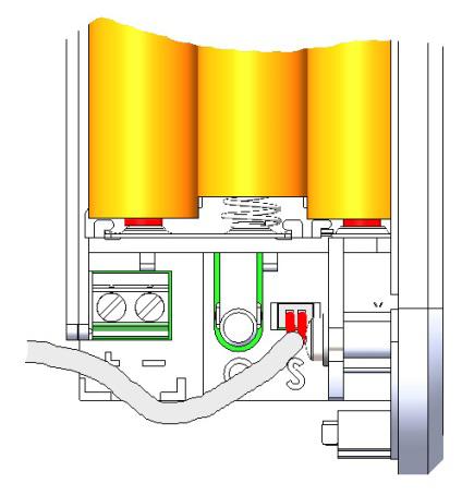 INSTALLATIEHANDLEIDING TC-GTM100I GTM100I.010816 AANSLUITEN VAN EEN DEURSTANDSENSOR GTK25M Op de motorcilinder kan een deurstandsensor (reedcontact) worden aangesloten.