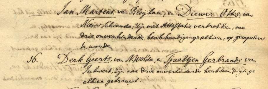 506 Derk Geerts ook genaamd Derk Geerts Dussel, timmerman en stelmaker, geboren te Nieuwolda op vrijdag 28 april 1741, gedoopt aldaar op zondag 30 april 1741, begraven te Midwolda op vrijdag 7