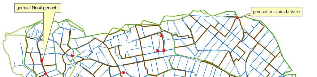 Waterplan buitengebied Noord-Beveland Versie: db 081105 Gebiedsbeschrijving rood: gemalen bruin: primaire waterlopen