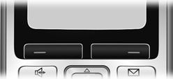 Handset bedienen Displaytoetsen De functie van de displaytoetsen is afhankelijk van de situatie. De actuele functies worden telkens op de onderste displayregel weergegeven.