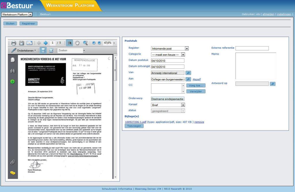 Het proces van routing en opslag van binnenkomende post start direct na scanning van de documenten. U hebt in elke fase van het proces inzicht in de status van de postverwerking.