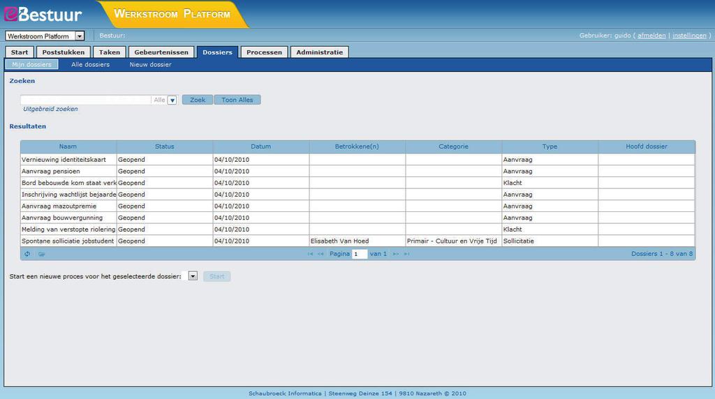 DOSSIER en workflow MAnAGEMENT Om klanten goed te kunnen informeren over de status van hun dossier, is een degelijk dossierbeheer nodig.