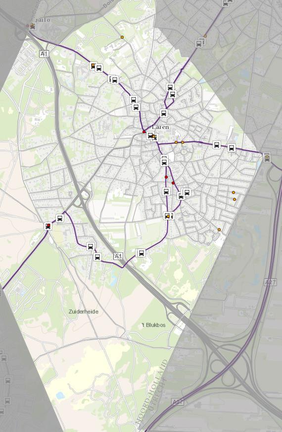 4. 8 Openbaar vervoer Het grootste knelpunt dat in Laren genoemd is door de inwoners is een lage frequentie van het openbaar vervoer.