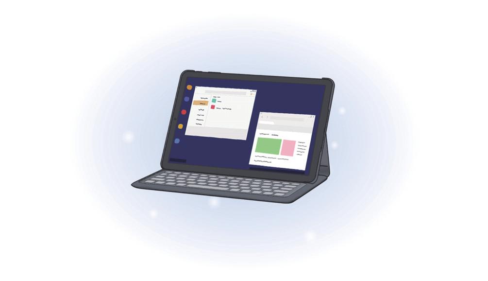 Samsung DeX Introductie Samsung DeX is een dienst waarmee u uw tablet als een computer kunt gebruiken vanaf het scherm van het tablet of een extern scherm, zoals een tv of monitor.