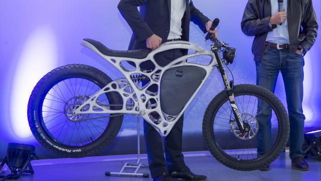 Light Rider, elektrische motorfiets van Airbus dochter AP Works 3D geprint frame Gewicht 35 kg totaal Frame 6