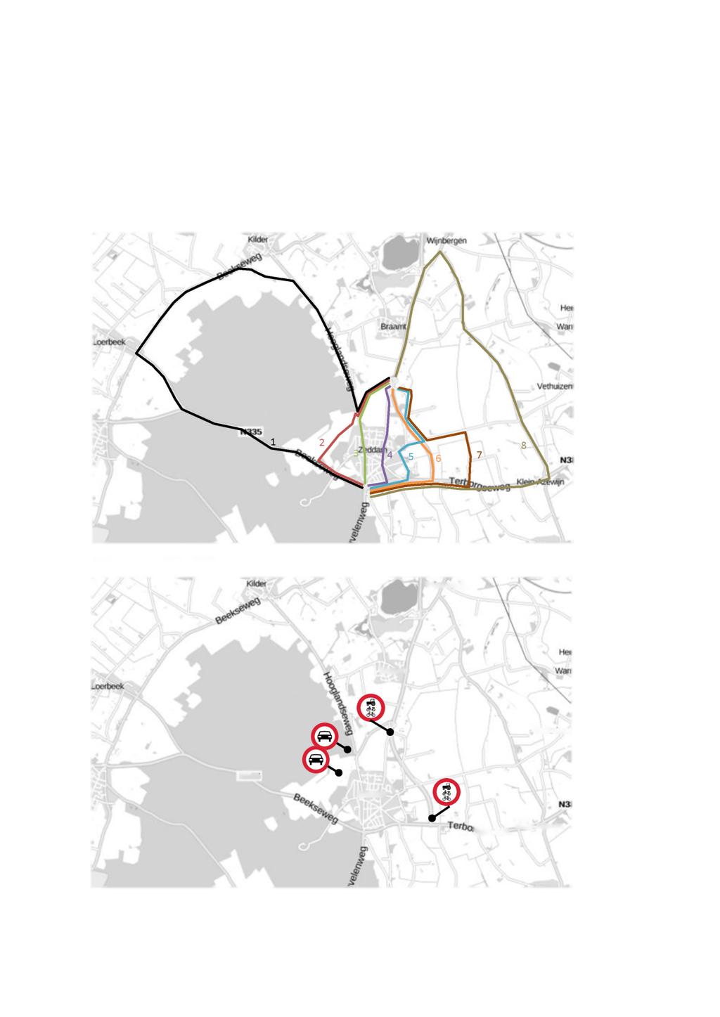 3 Routes In Zeddam wordt vooral een probleem ervaren met het landbouwverkeer dat zich noord/zuid verplaatst.