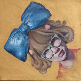 Big Blue Bow 2013 Impressionistisch portretten 40x40 cm