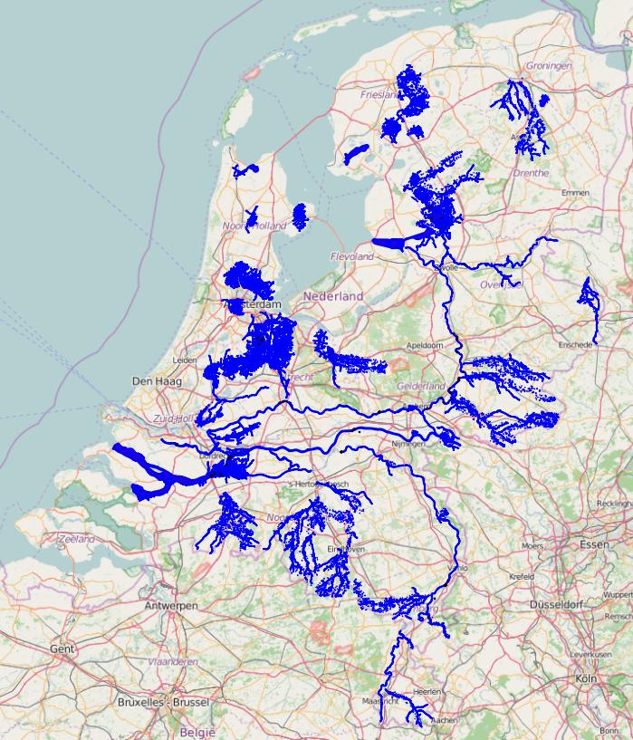 Afbeelding 2. Historische (1850-1970, links) en actuele verspreiding (rechts) van kwabaal in Nederland. Wat heeft een kwabaal nodig? De kwabaal leeft in rivieren, beken en meren.