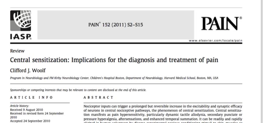 terugtrekken Inflammatoire pijn perifere sensitisatie Inleiding Pathofysiologie Praktijk Take