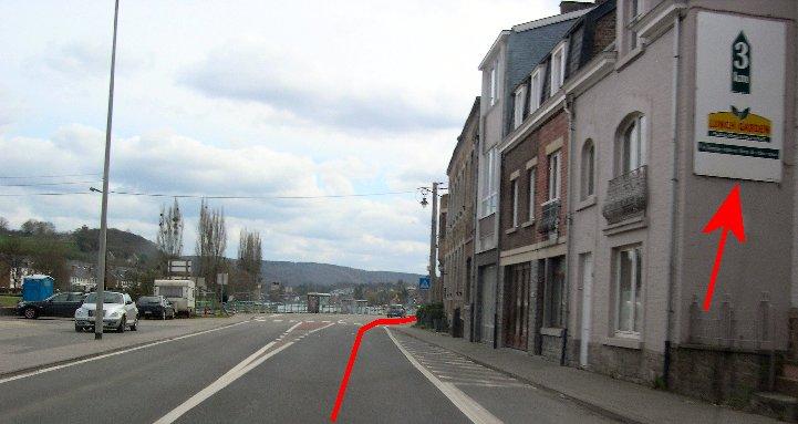 Op de volgende foto zie je de straat die we zullen moeten in