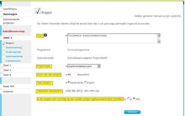 Tabblad Project Alle met een * gemerkte velden zijn verplicht om in te vullen. Titel (Title): Een titel kan uit maximaal 3 regels van 255 karakters bestaan.