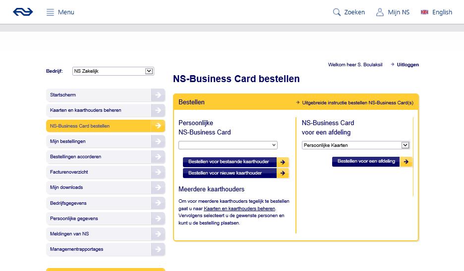 Bestellen van één of meerdere NS-Business Card(s) - PDF Free Download