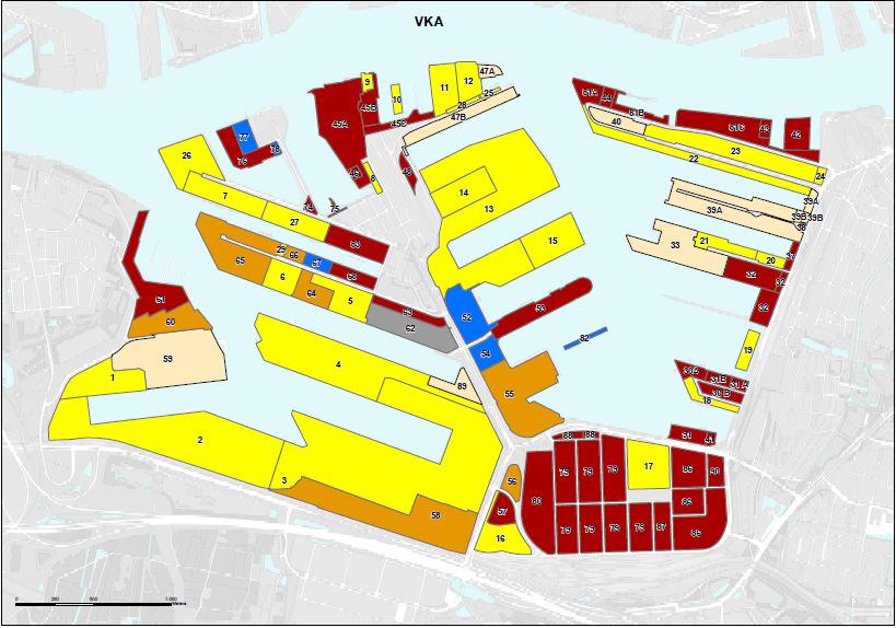 Figuur 1.10: Segmentenkaart van het Voorkeursalternatief met locatienummering Tabel 1.2: Verandering segmenten per locatie Veranderlocaties Waal-Eemhaven 16-april-2014 nr.