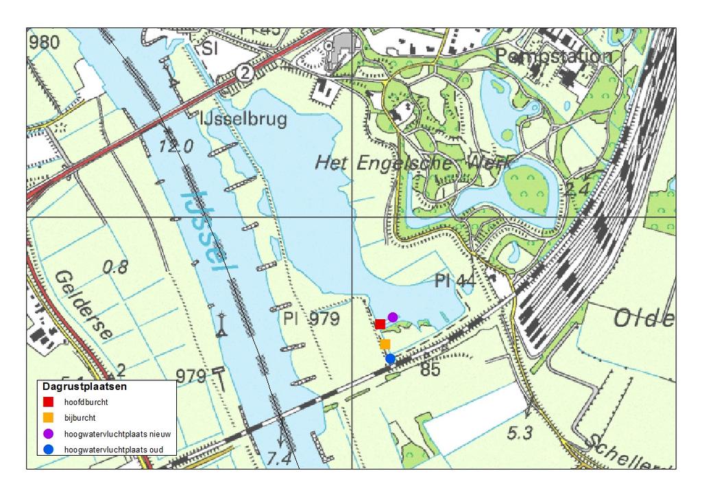 2 VERWIJDERING SPOORDIJK De te verwijderen spoordijk ligt bovenstrooms van de beverburchten (zie figuur 2.1). Figuur 2.1. De dagrustplaatsen van de bever liggen benedenstrooms van de te verwijderen spoordijk.