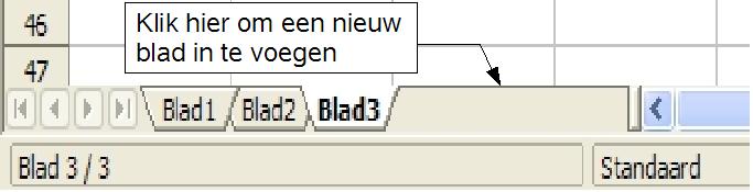 Werken met bladen Nieuwe bladen invoegen Er zijn een aantal manieren om een nieuw blad in te voegen.