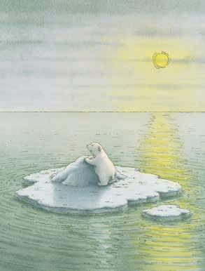 Als Lars wakker wordt, is de zon al op. Lars schrikt. Waar is vader nou? Hij ziet alleen maar water om zich heen. Op een kleine ijsschots drijft hij helemaal alleen midden op zee.