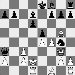 Lb2 Lg5 Na vele fouten gaat nu eindelijk de Noor in de fout met 35.. g6?? Na 35.. Dd8! kan wit opgeven. 36.Dc8+ Kg7 37.Pe6+ Kh6?? Ook die nog even, 37.. Kf6 was nodig. Nu kwam er uiteraard 38.