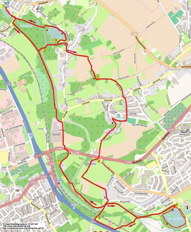 296 SCHINNEN 13,2 km www.wandelgidszuidlimburg.com Tijdens deze wandeling met hellingen loopt u in een dik uur naar het prachtige kasteel Hoensbroek.