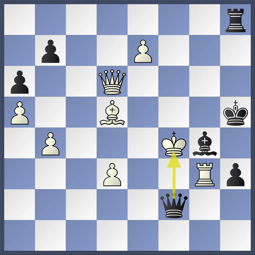 Dat cadeautje werd niet echt met beide torens aangegrepen, zoals de stelling na de 36ste zet van zwart laat zien: De prachtige, profijtelijke doorbraak 37. Txe6 Lxe6 (38. Txe6 Tc8 39. De3 Kf8 40.