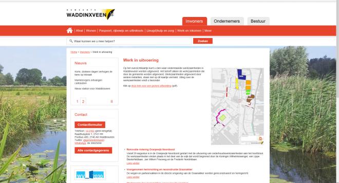 Communicatie Website van de gemeente: www.waddinxveen.