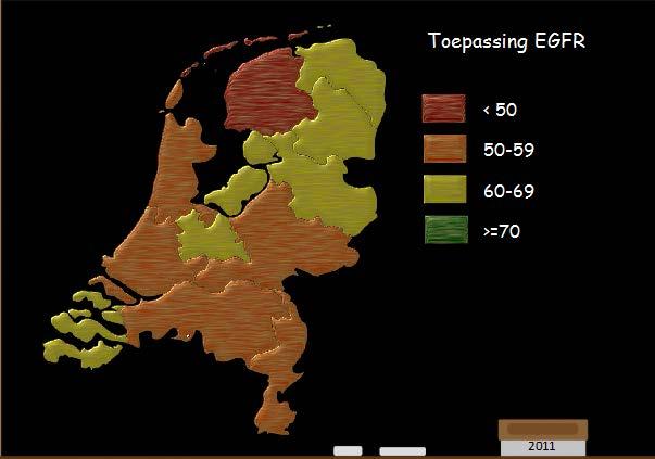 Implementation in clinical practice Screening for EGFR mutations in the Netherlands 2004 0% 2011 58% 2013 73% This is not unique to the Netherlands!