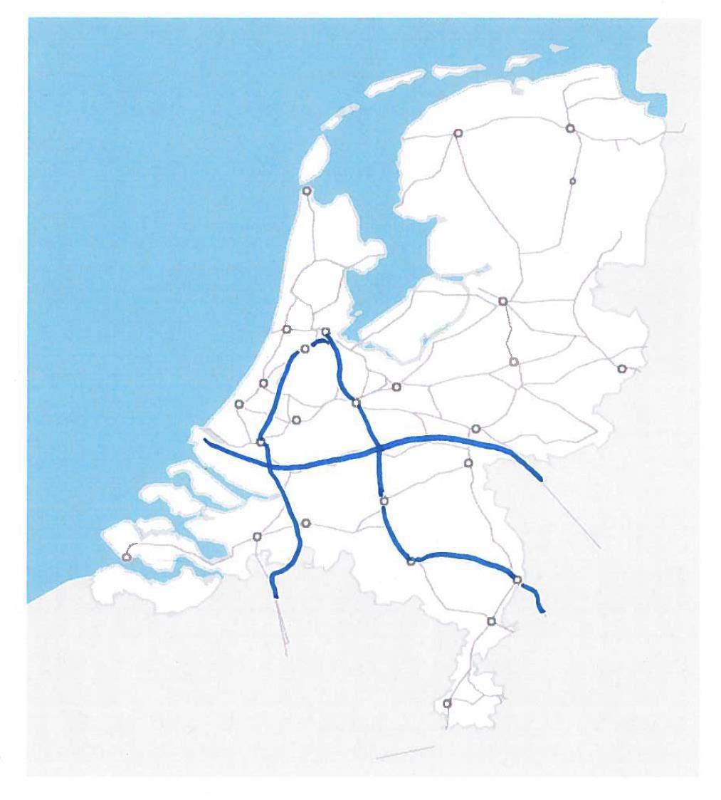 Het netwerk van de EU in Nederland - toen Aanvankelijk bestond het netwerk van de EU uit een