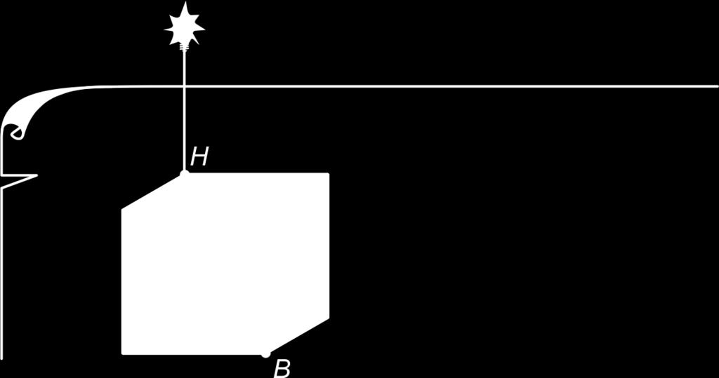 We beschijnen de kubus met een lampje, dat zich in L op hoogte 4 recht boven hoekpunt H bevindt. De schaduw op tafel is een vlakke figuur.