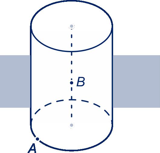 b Teken ook het snijpunt van lijn F D en vlak BEG. 53 In de figuur staat een cilinder met zijn as.