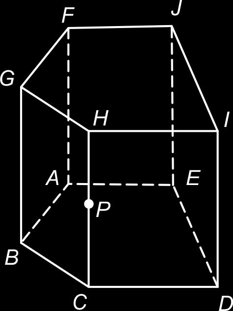 2.5 Doorsneden 68 ABCDE.F GHIJ is een vijfzijdig prisma (de opstaande ribben zijn evenwijdig). P is een punt op ribbe CH.