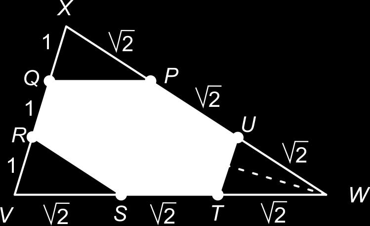 Het snijpunt met lijn T R noemen we S. Het lijnstuk SM moet gekleurd worden. 8 Zie einde hoofdstuk. De lijn door P evenwijdig met k snijdt de ribbe BC in Q, lijn BD in X en lijn AD in Y.