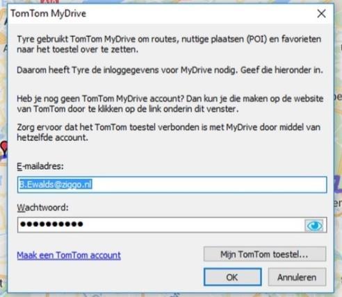 Voor deze optie is het wel nodig dat uw TomTom verbinding met My Drive geactiveerd is, zie 7.2.1 of 7.2.2 aan het begin van dit hoofdstuk.