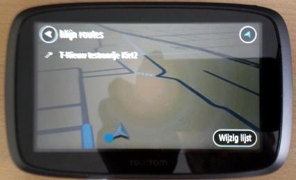 10.Rijden van een routetrack geladen via TomTom My Drive Connect Schakel de TomTom in en ga in het hoofdmenu naar Mijn routes Kies de Track die u geladen heeft Dus de ritnaam met