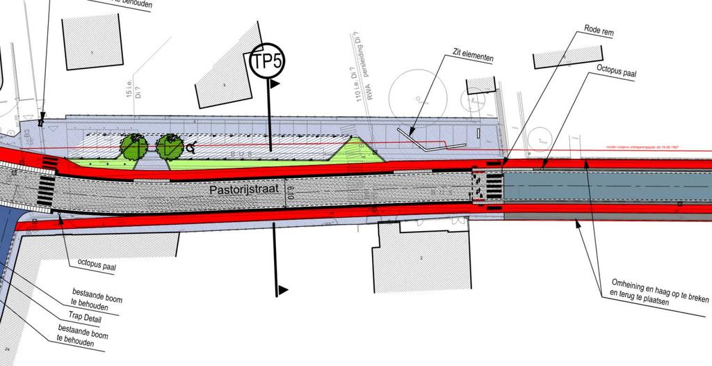 - Ventweg met parkeerplaatsen - Toegang school thv huidige