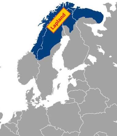 Lapland Lapland situeert zich grotendeels boven de poolcirkel en strekt zich uit over het allernoordelijkste gedeelte van Noorwegen, Zweden, Finland en Rusland.