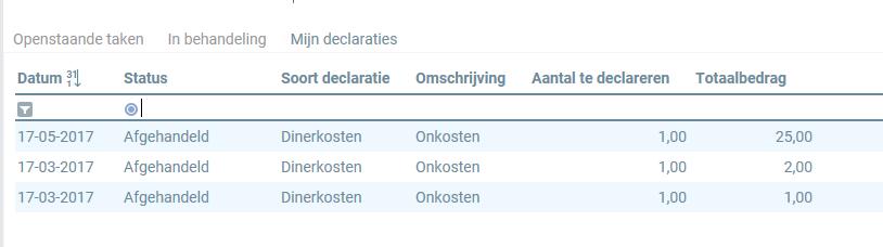 4.4. Mijn declaraties Onder het kopje Mijn declaraties vind je een overzicht van de goedgekeurde declaraties. Zo kun je bekijken welke declaratie je wanneer hebt ingediend.