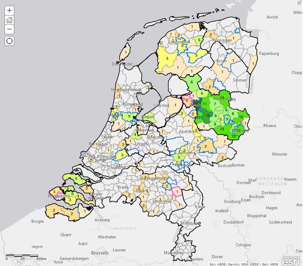 STAP 2: initiatieven op de kaart per gemeente NL Bijenstrategie: >80