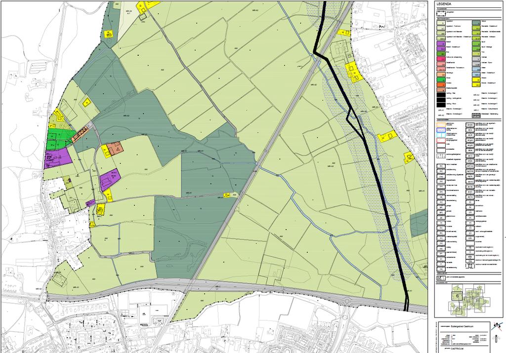 Ontwerp BP Buitengebied, in rood de