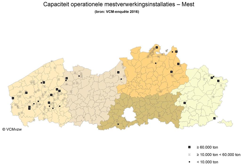 Figuur 2: De geografische situering van de diverse operationele