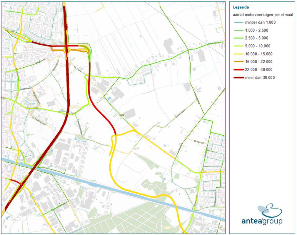 ervan uitgegaan dat er via Everdenberg(-Oost) geen doorgaand verkeer mogelijk is tussen de nieuwe N629 en de aansluiting Oosterhout-Oost op de A27.