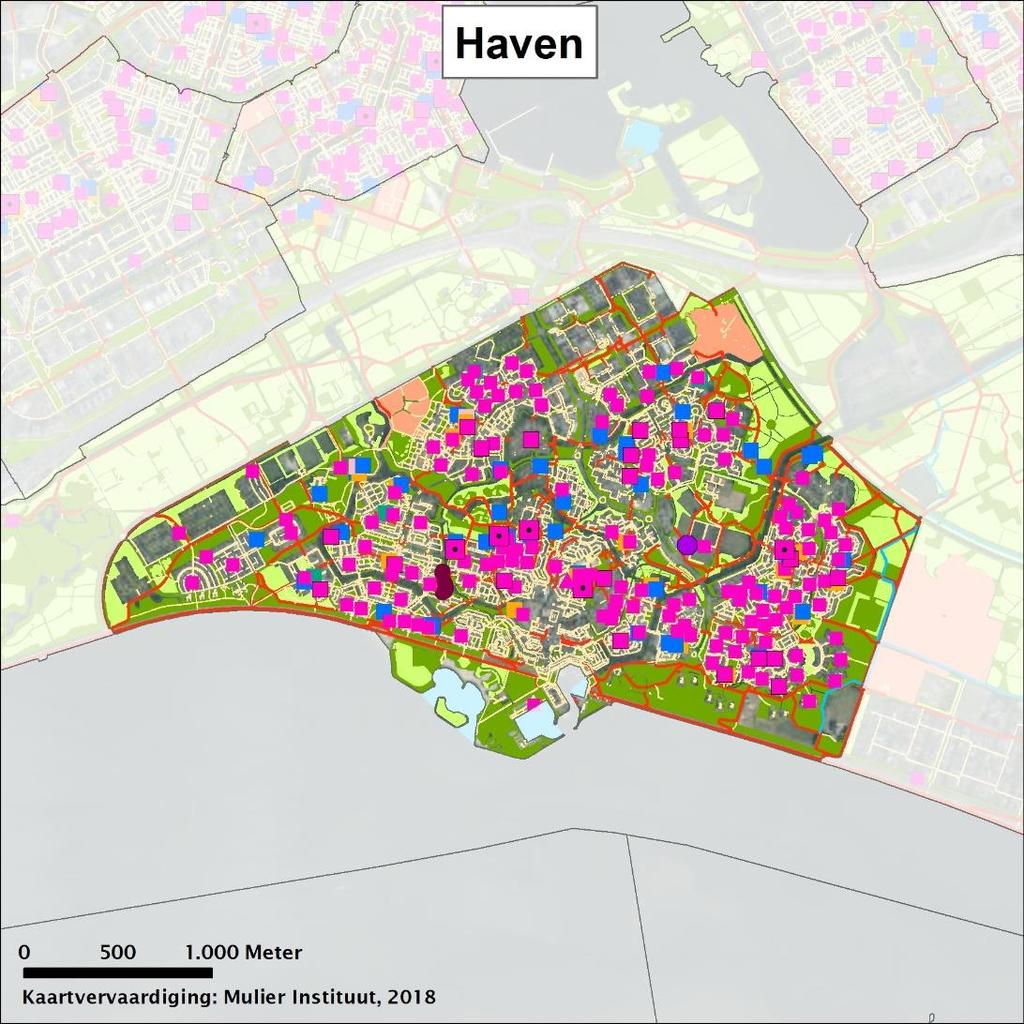 Beweegvriendelijke omgeving Haven Tabel 7.10 Scores beweegvriendelijke omgeving gemeente Almere en wijk Haven Kaart 7.