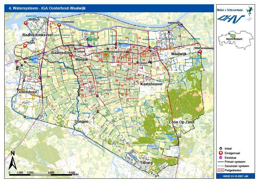 Waterplan tieve voorziening evenals de vijvers op de golfbaan ten zuiden van de kern Kaatsheuvel en de IJsbaan aan de oostkant. figuur T Watersysteem gemeente Loon op Zand en omgeving 8.3.