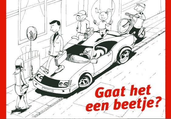 Verkeersveiligheid bij de school: Om de kinderen veilig te laten oversteken is het belangrijk dat zij goed kunnen kijken of er verkeer aan komt.