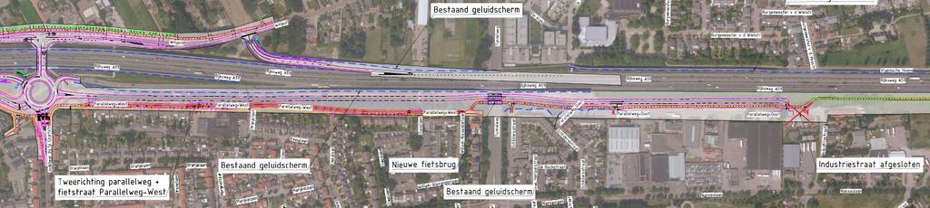 Parallelstructuur Nieuwkuijk Er wordt een nieuwe parallelweg aangelegd vanaf aansluiting 43 naar het oosten. De nieuwe parallelweg komt te liggen tussen de Rijksweg en de bestaande Parallelweg.