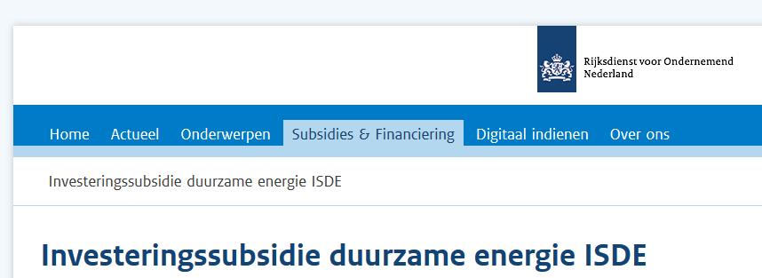 Warmtepompen Let op ISDE subsidie: Subsidie voor particulieren tussen 1.000 en 2.