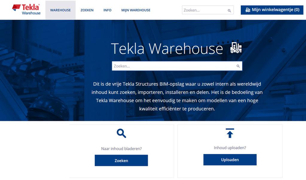 3.9 Inhoud van Tekla Warehouse gebruiken Tekla Warehouse is een onderdeel van de Tekla Online Services en biedt toegang tot een groot scala aan online inhoud die u in uw Tekla Structures modellen