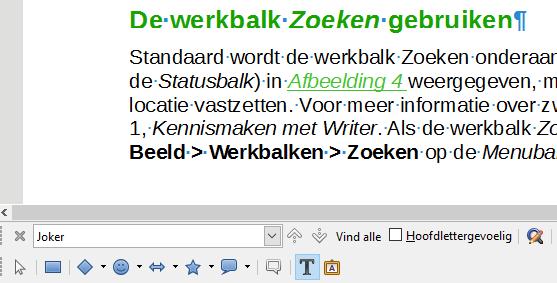 andere locatie vastzetten. Voor meer informatie over zwevende of vastgezette werkbaken, zie Hoofdstuk 1, Kennismaken met Writer.