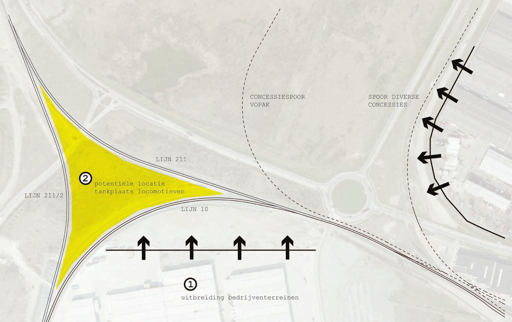 13 DUURZAAM RUIMTELIJK ONTWERPEN Bestaande en geplande infrastructuren versnipperen de beschikbare ruimte in de haven.